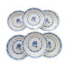 Set of 6 flat plates opaque porcelain from Badonviller