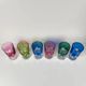 Set of 6 coloured double crystal long drink glasses, 1970s, Eastern Europe.