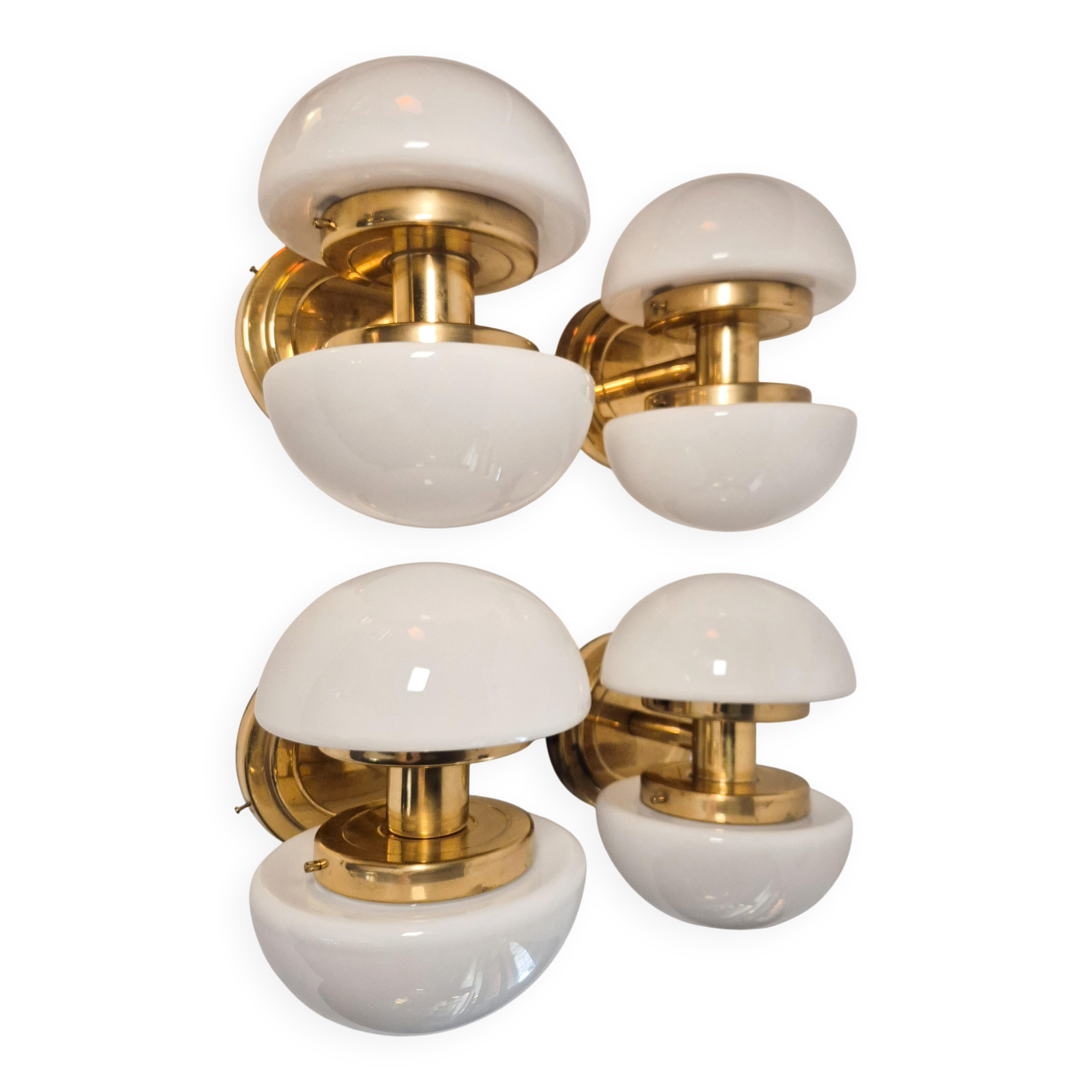 Wall/ceiling lamp in brass model "BAU" by Klaus Michalik, Midcentury.