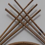 Rattan mirror 70's 34x54cm