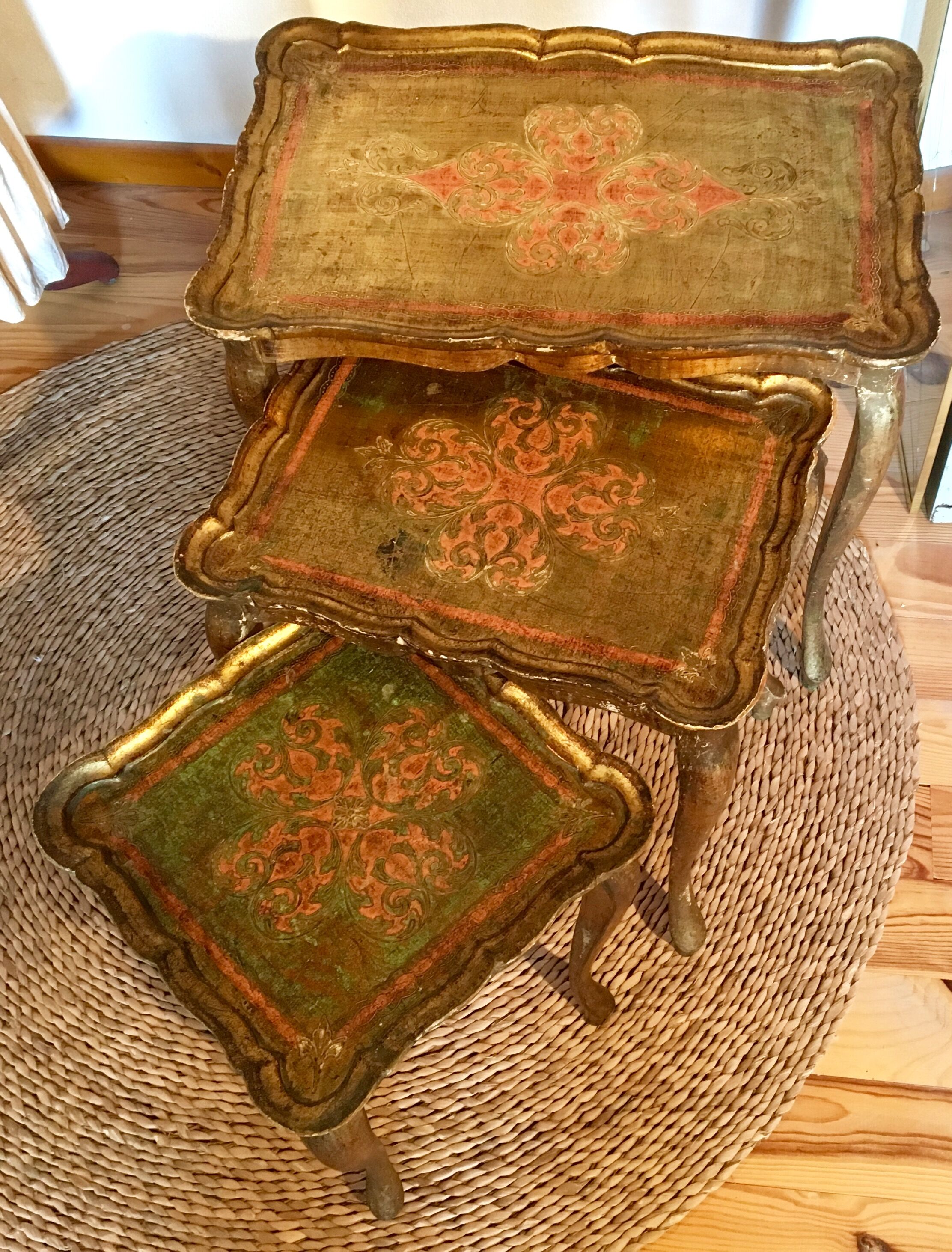 Florentine pull-out tables, 50s/60s