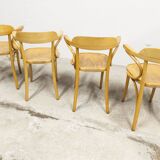 Set of 4 bistro chairs with armrests 1960