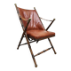 Vintage faux bamboo leather folding chair 'Safari style'