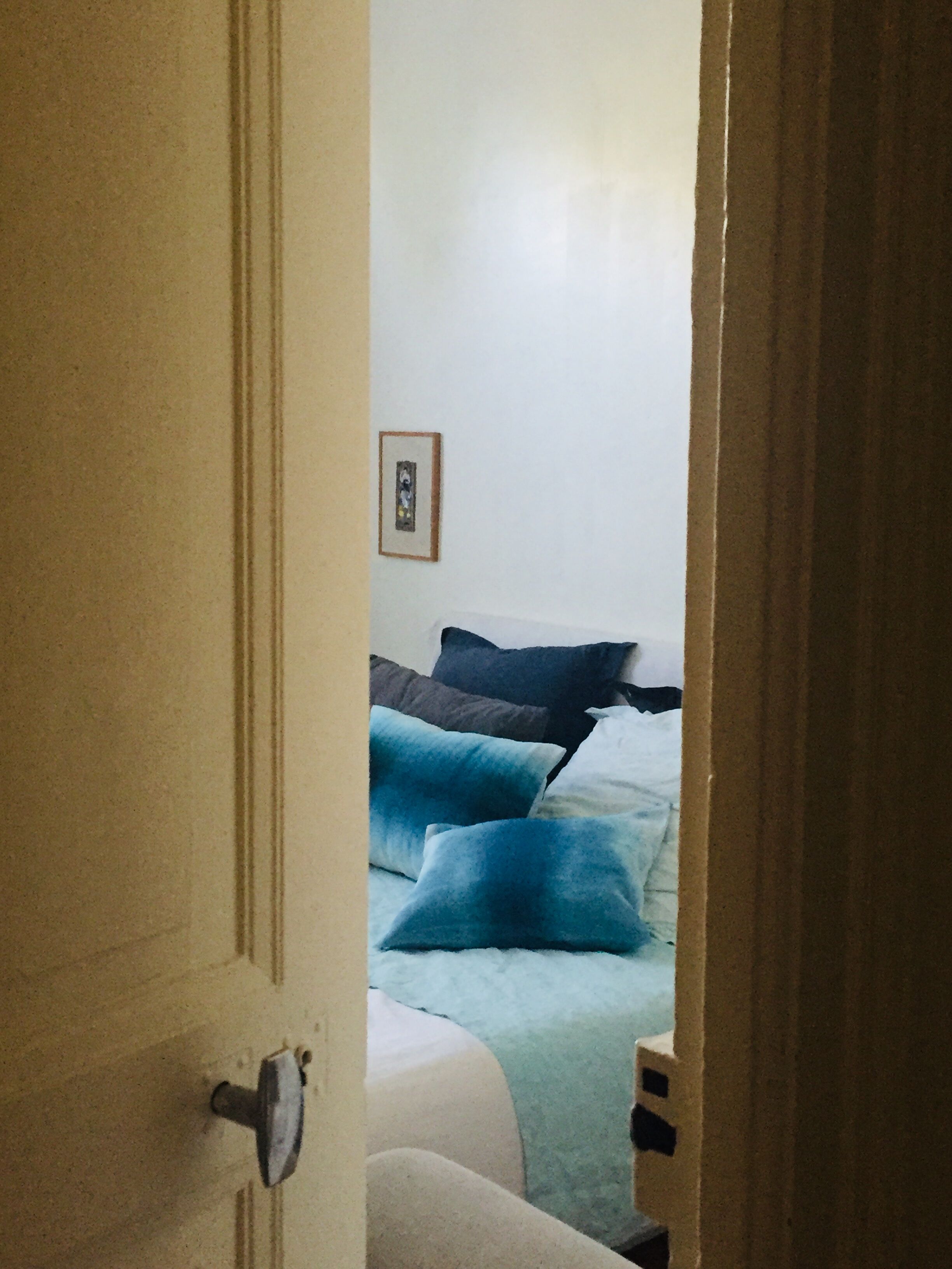 Deep and die blue watercolor cushion