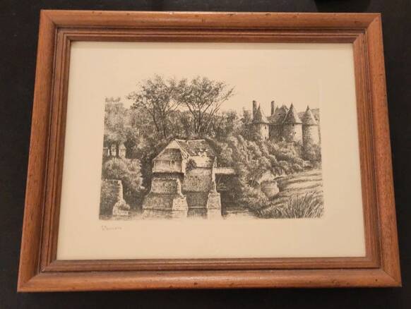 Painting print engraved Léopold Robin etching Vernon impressionist painter