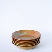 Set of 6 deep stoneware plates, 1970 - 19 cm
