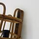 Rattan bamboo lantern wall light. 1950s-1960s