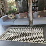 Carpet taznakht black and white, 200 x 125