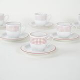 Set of porcelain cups, Italian design, 1980s, production: Italy