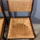 6 wooden vintage chairs dark wood rush