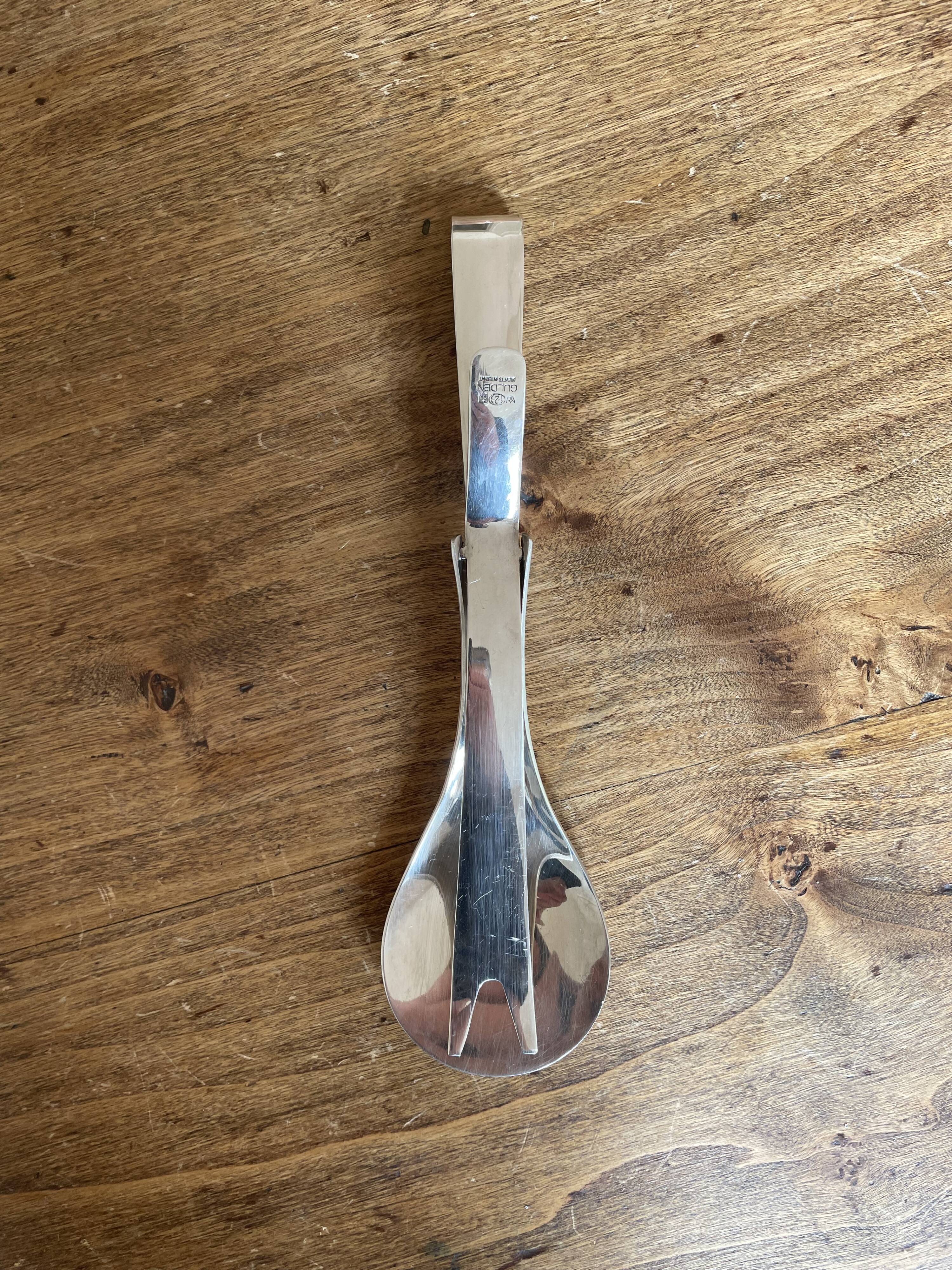 Cutlery, silver-plated serving tongs - vintage Gulden