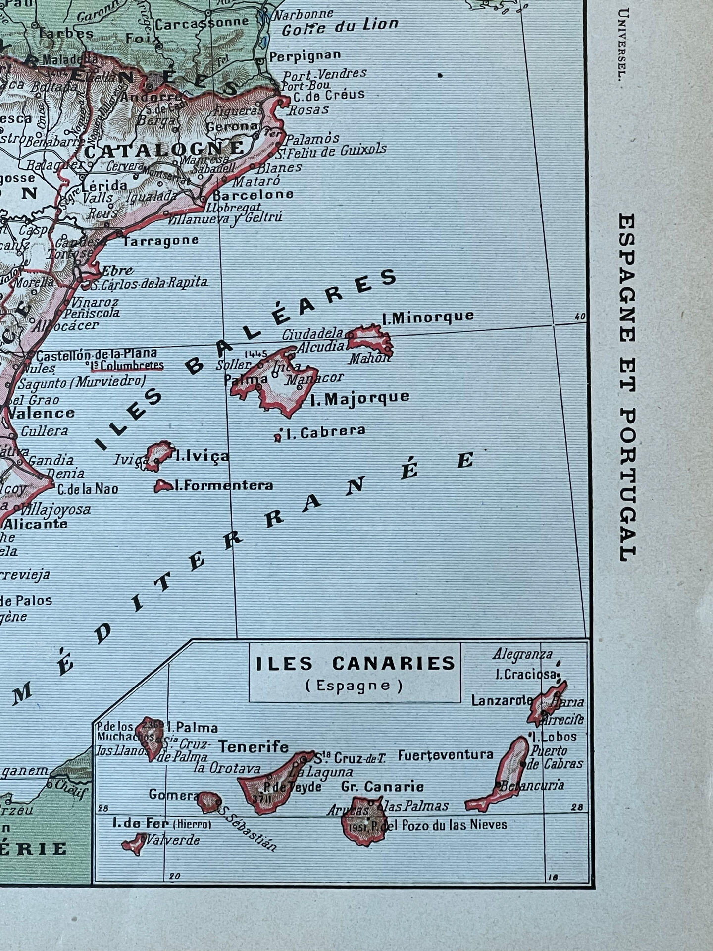 Map of Spain - 20x29cm 1922