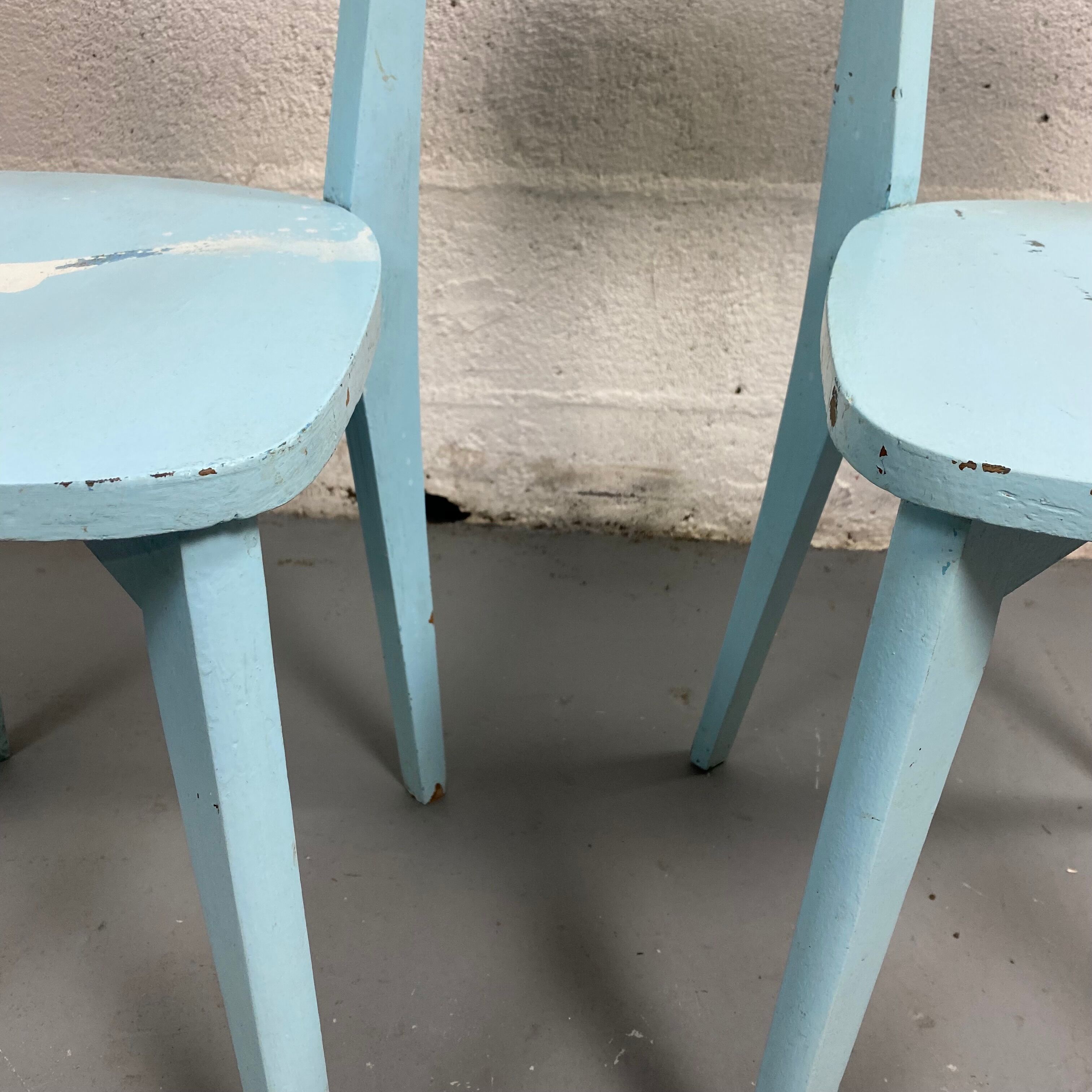 Paire de chaises bistro bleues