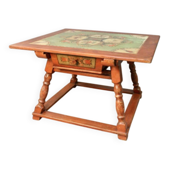 19th-century painted wooden changing table