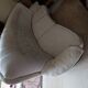 Vintage white curved tufted 3-seater sofa