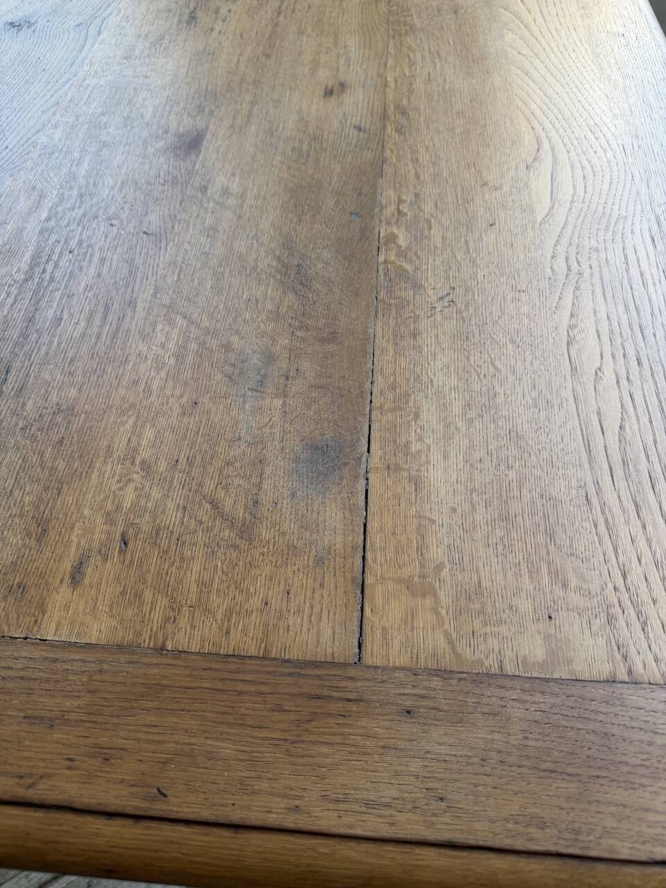 Grande table de ferme XL chêne « carrée » conférence 1950