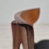 1960s, set of 5 Danish dining chairs, reupholstered, teak wood.