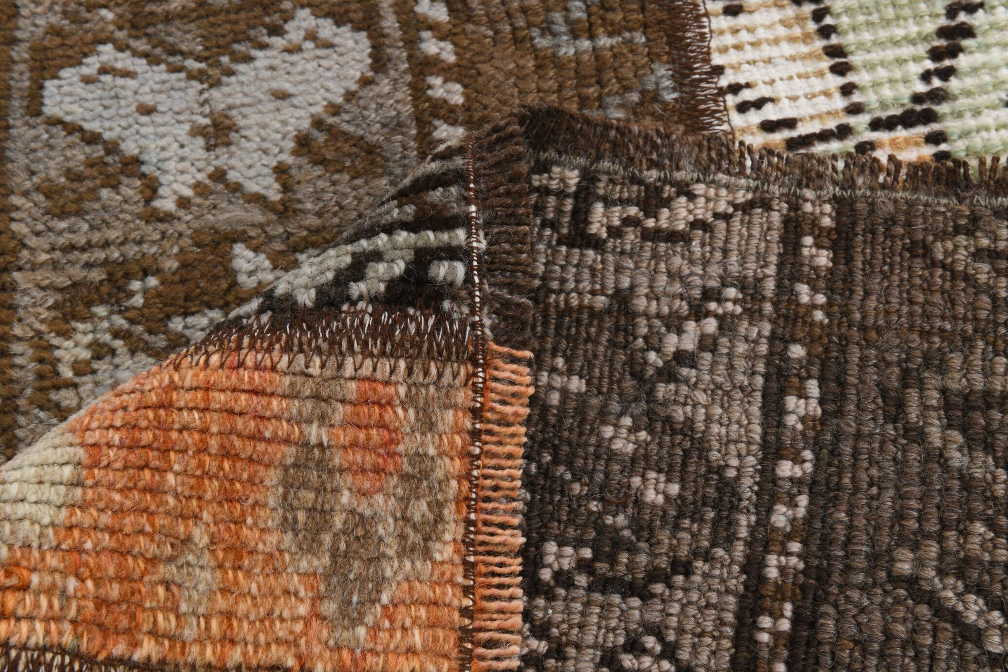 2x11 Brown & Orange Soft Vintage Runner Rug, 64x332Cm SK21437