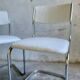 Set of 4 vintage design chairs in chrome & boucle fabric – 1970s