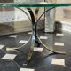 Paire de tables basses rondes, verre, ca 1970