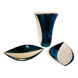 Verceram mid century design vase and cup set