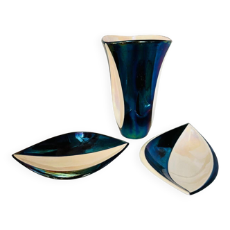 Vase and cup set verceram mid century design