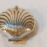 Silver-plated metal shell table butter dish with hallmarks - Art Deco