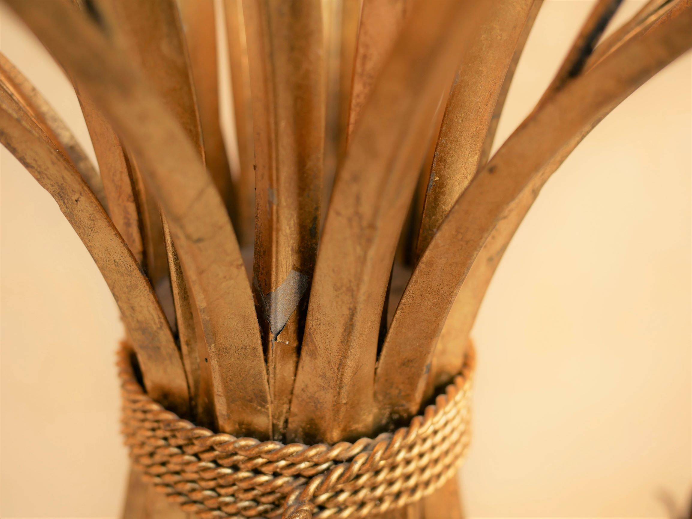 Golden vintage chandelier "wheat ears" by Maison Masca