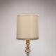 Lampe Cenacchi surdimensionnée beige et or. Vers 1980.