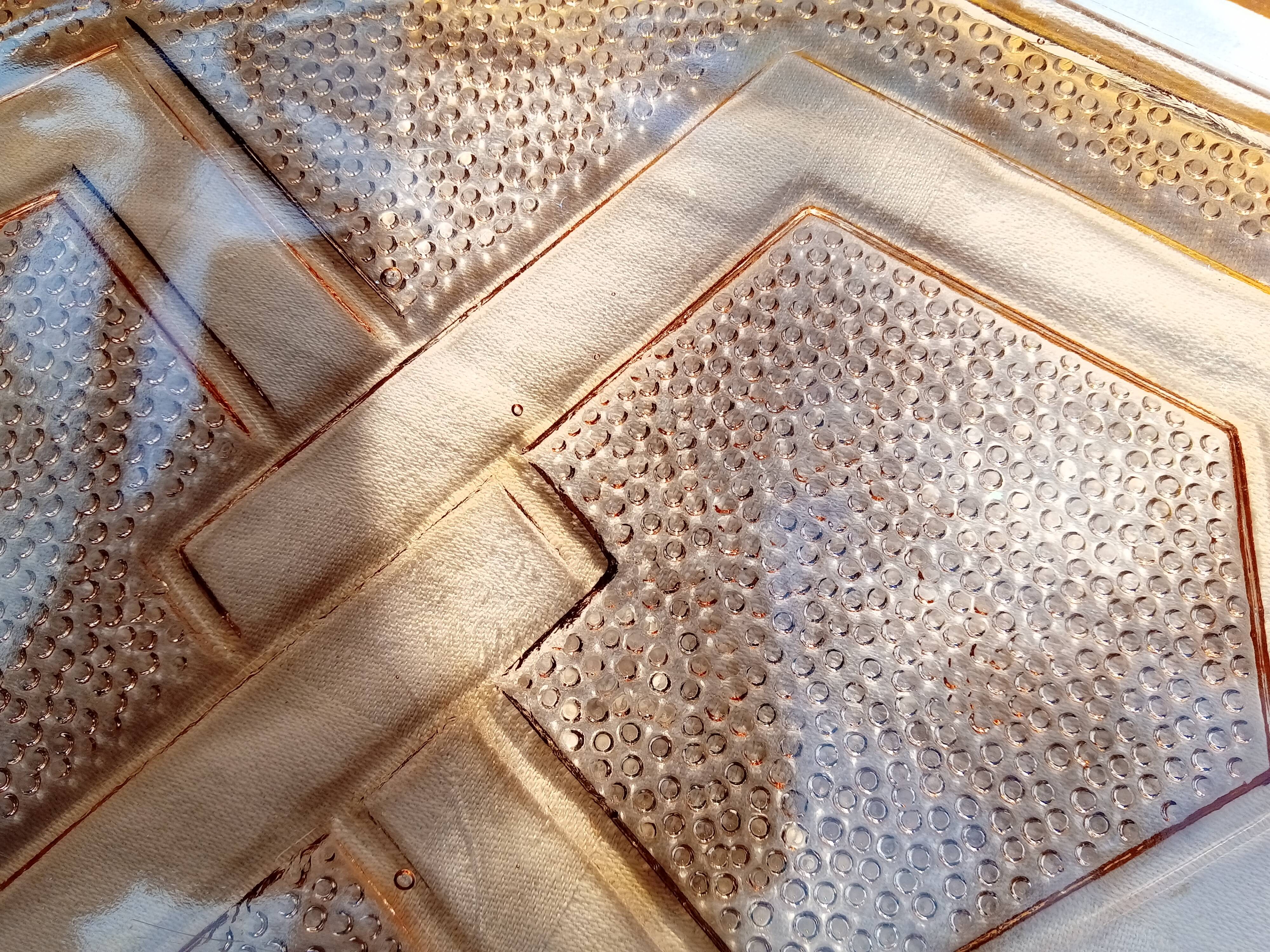 Plateau en verre rose