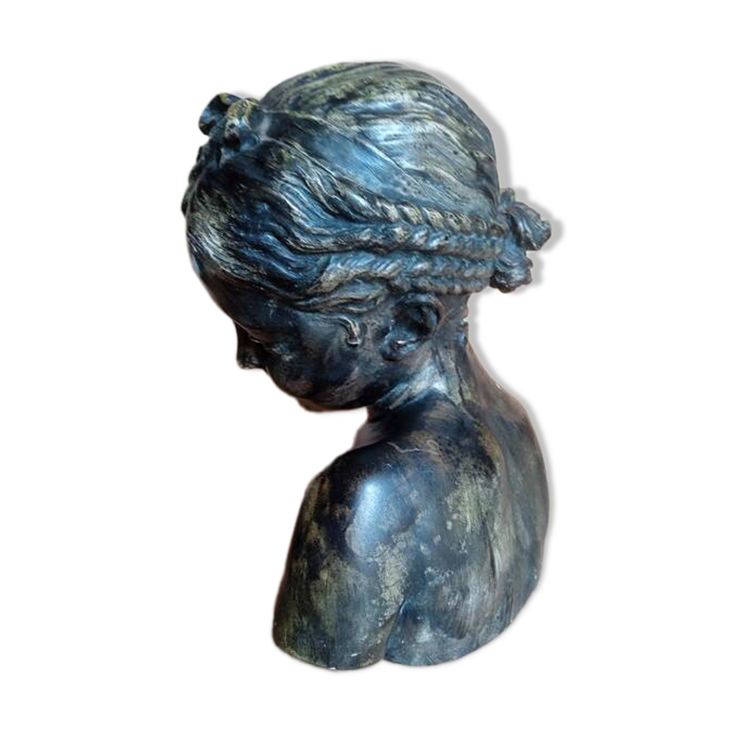 JBPigalle bust La Rieuse plaster signed