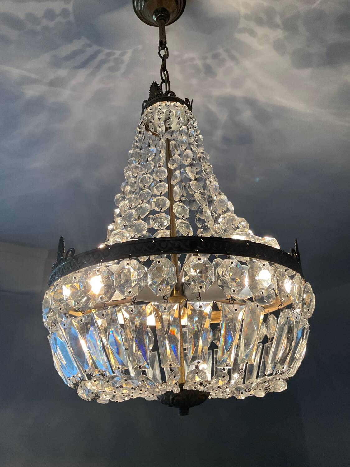 Hot Air Balloon Chandelier with Brass Tassels