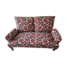 Set sofa and 2 armchairs vintage fabric flowers 50s