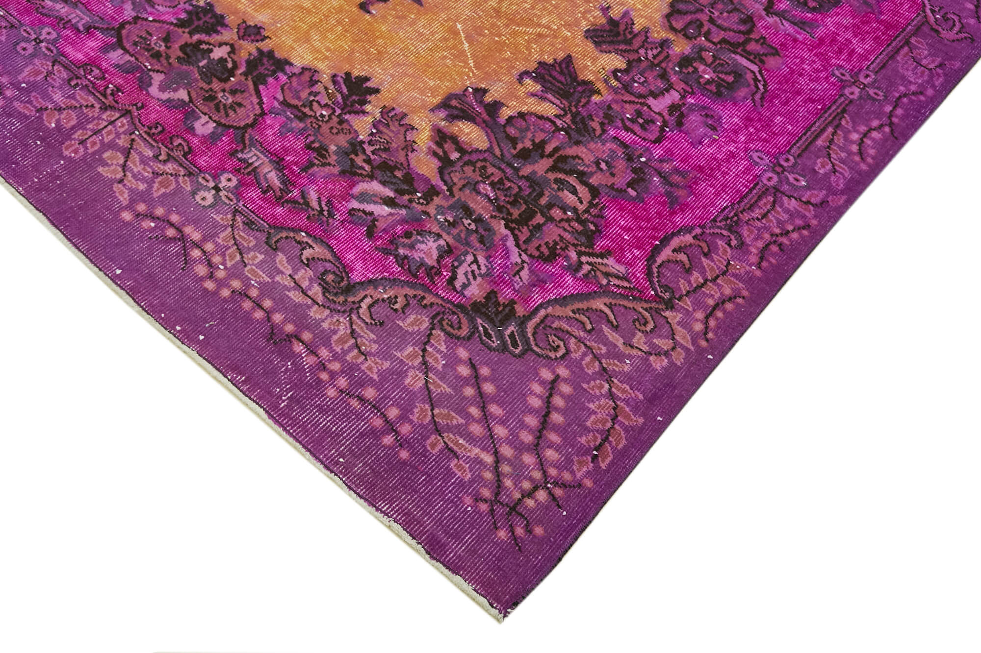 Handmade anatolian 1970s 186 cm x 296 cm purple carpet