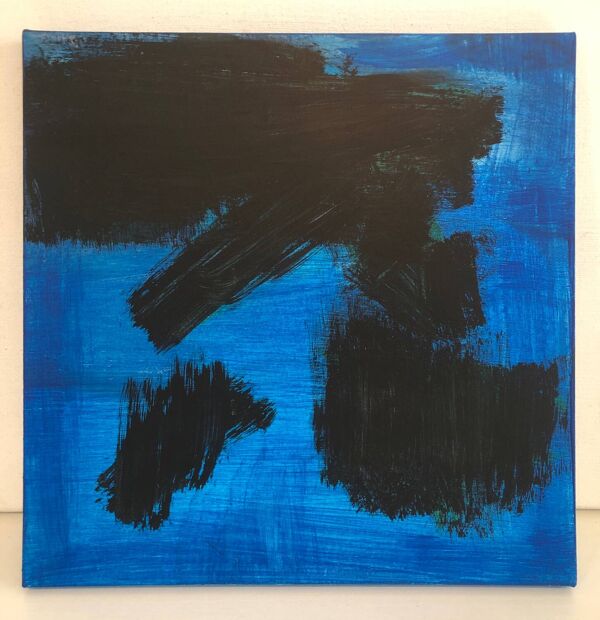 Tableau bleu noir abstrait