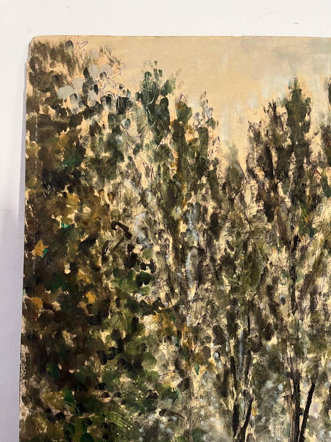 "Trees" oil on cardboard signed