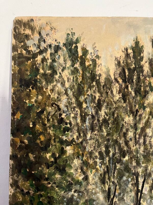 « Arbres » huile sur carton signé