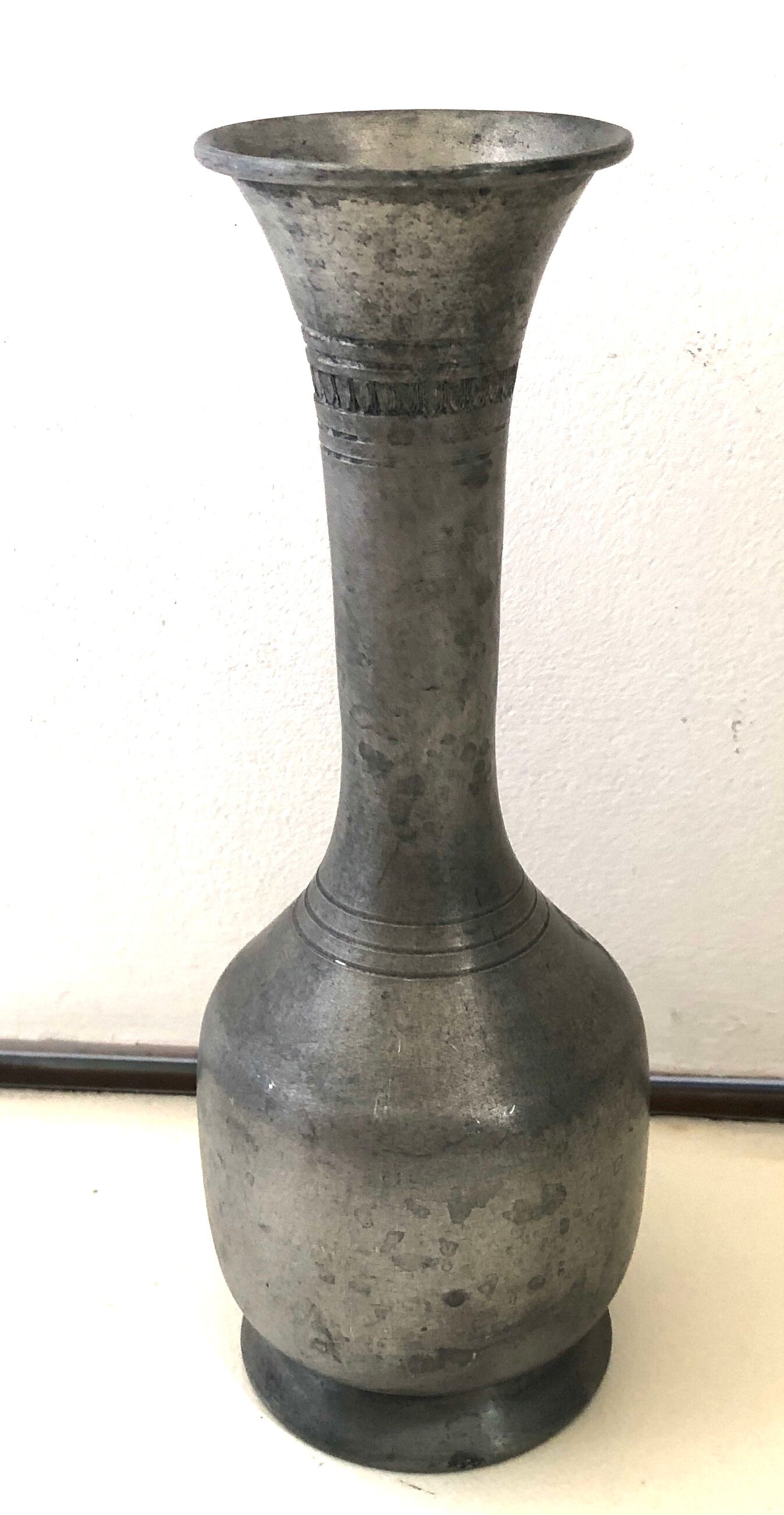 Antique pewter vase