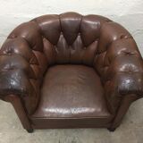 Paire de fauteuils cuir
