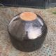 Glazed ceramic pot cover, brown, vintage 1970