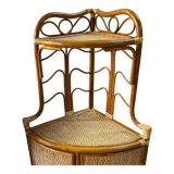 Two Vintage rattan corner notches/shelves