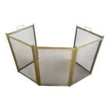 Five-panel golden metal fireplace screen from the 19th century.