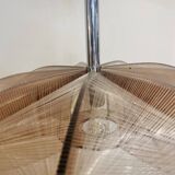 Vintage Paul Secon pendant light, taupe plexi and nylon