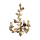 Leaves and flowers wall light in gold metal