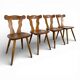 Set of 4 chalet-style pine chairs