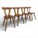 Série de 4 chaises de style Chalet en pin