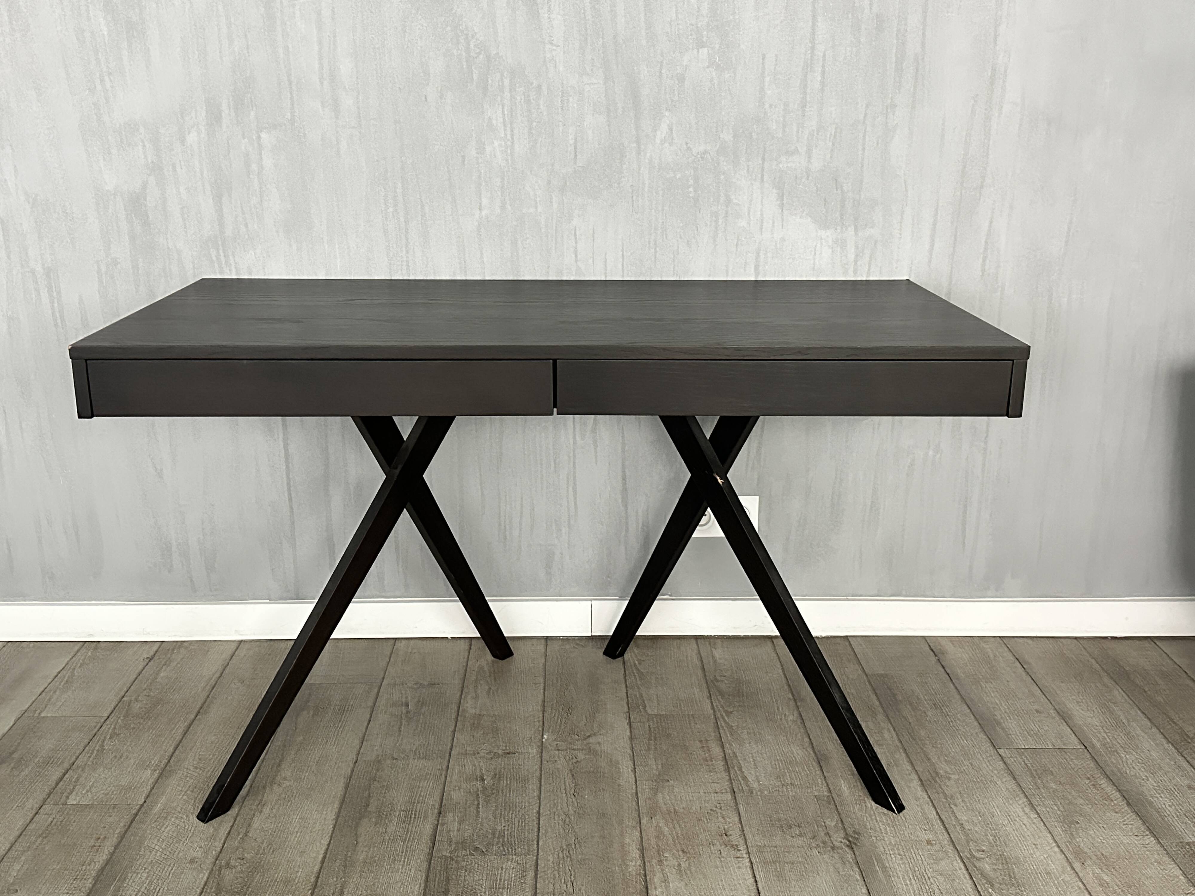 Brown wooden desk made