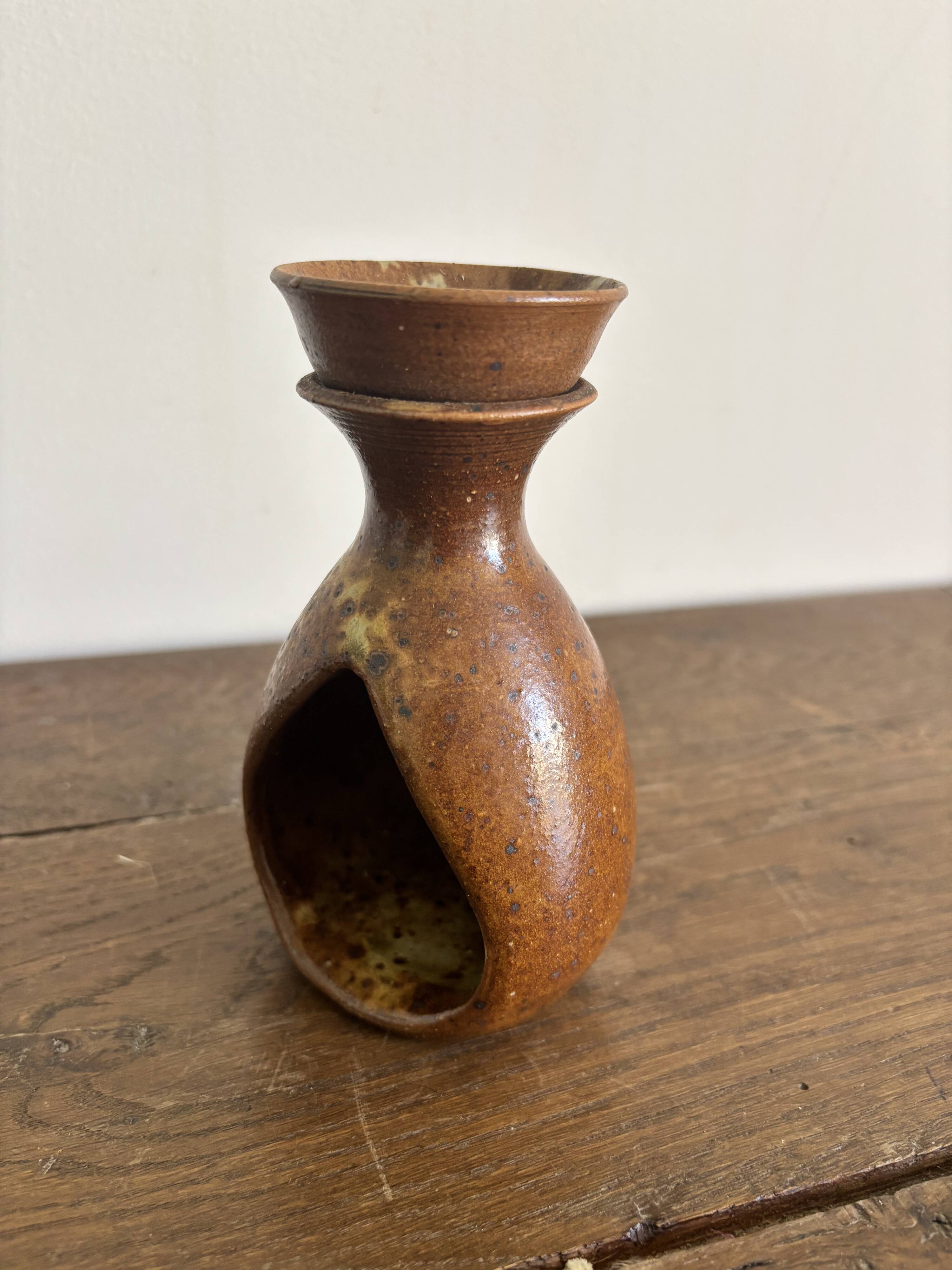 Vintage french stoneware ceramics set – mineral earth