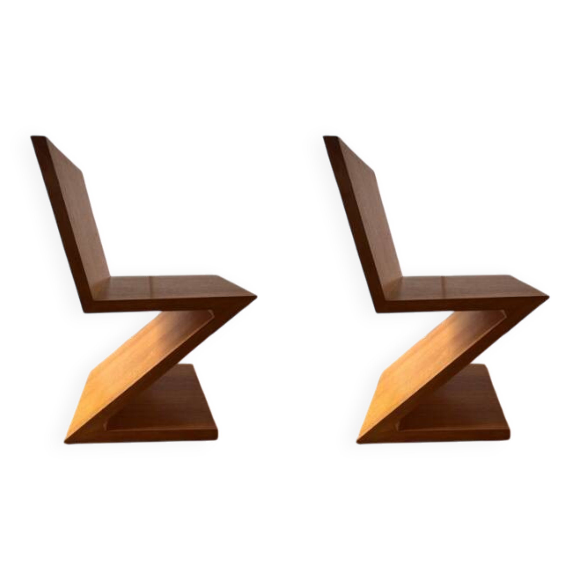 Zig zag chair pair by rietveld 1934