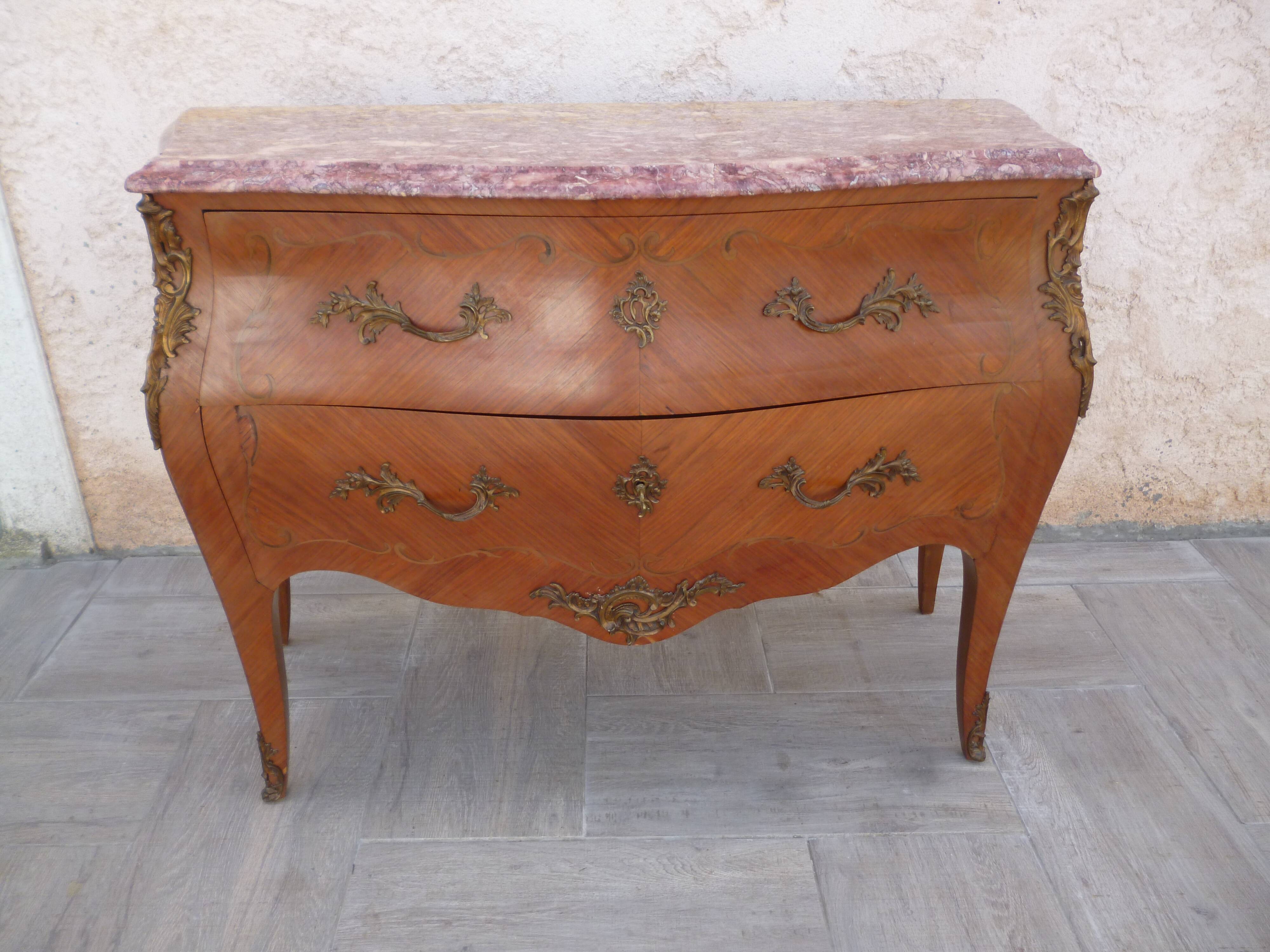 Curved dresser style Louis XV rosewood